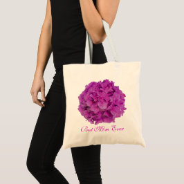 Bolsa Tote Rosas de hidrangeas florais magenta cor-de-rosa El
