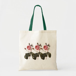 Bolsa Tote Rosas de jardim cor-de-rosa antigas em flor