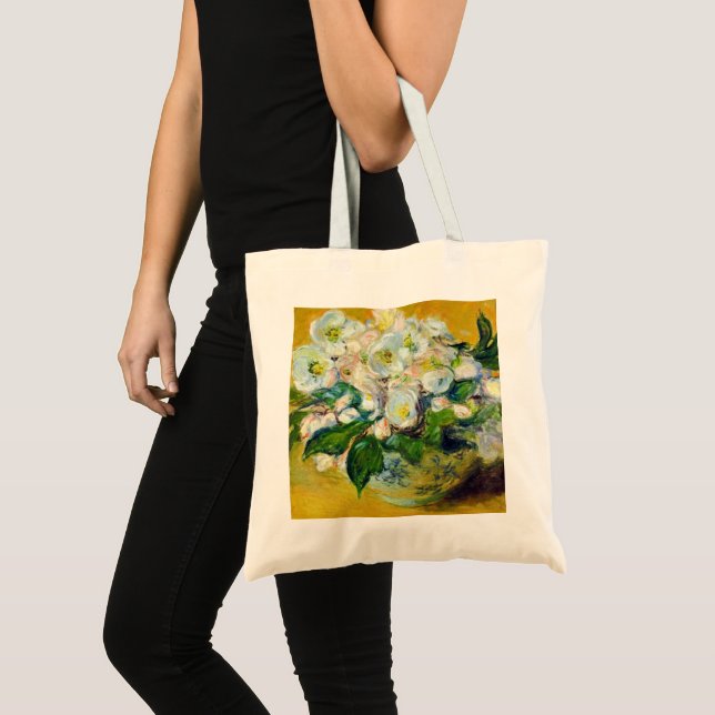 Bolsa Tote Rosas de Natal (por Claude Monet) (Frente (produto))