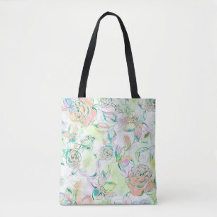 Bolsa Tote Rosas de pintura de mão de aquarelas