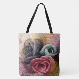 Bolsa Tote Rosas do Raffia