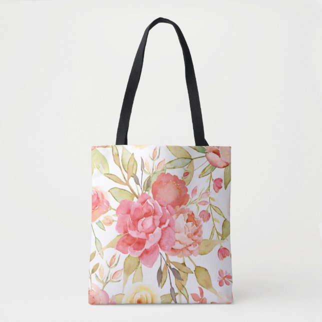 Bolsa Tote Rosas e Peony (Frente)