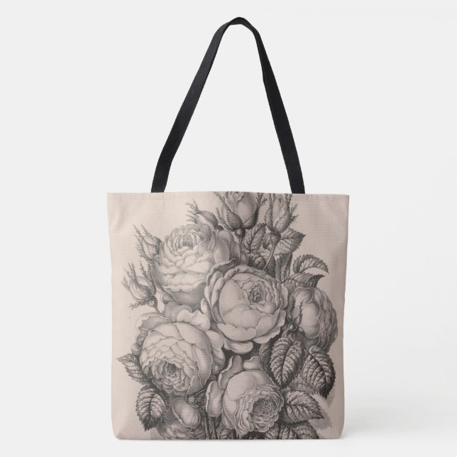 Bolsa Tote Rosas e Rosebuds 02 (Frente)