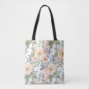 Bolsa Tote Rosas Elegantes Chic,Mensagem Motivacional