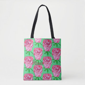 Bolsa Tote Rosas em Branco