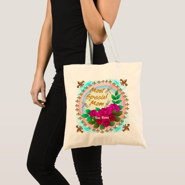 Bolsa Tote Rosas especiais da mãe (Frente (produto))