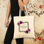 Bolsa Tote Rosas Florais Roxos bonito Bridesmaid Gift<br><div class="desc">Rosas Florais bonito Púrpuras,  Manteiga de Ponta.</div>