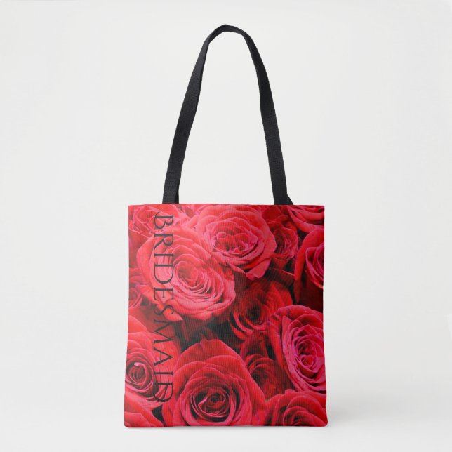 Bolsa Tote Rosas florais vermelhos elegantes (Frente)