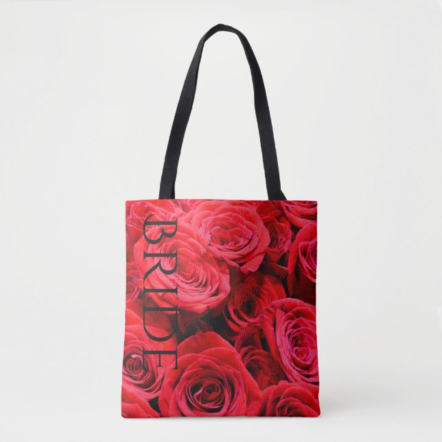 Bolsa Tote Rosas florais vermelhos elegantes (Frente)