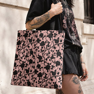 Bolsa Tote Rosás Góticas do Cemitério Pink & Black