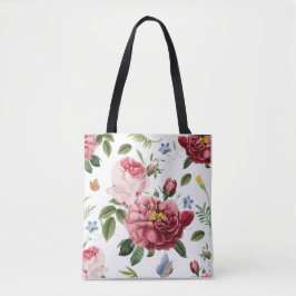Bolsa Tote Rosas Inglesas Rosa Elegantes Vintage Românticas