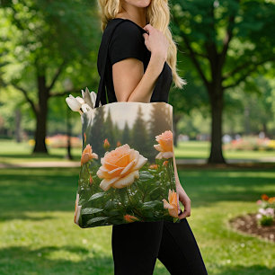 Bolsa Tote Rosas Pêssego
