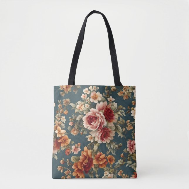 Bolsa Tote Rosas românticas refinados e flores lindas (Frente)
