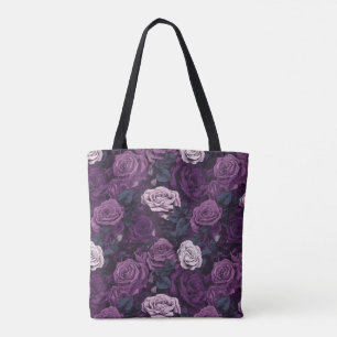 Bolsa Tote Rosas roxas