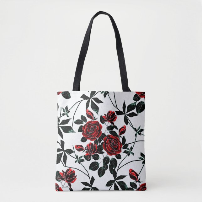 Bolsa Tote Rosas vermelhas. (Frente)