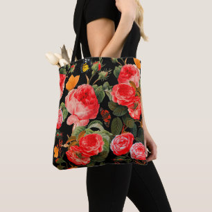 BOLSA TOTE ROSAS VERMELHAS E BORRACHAS AMARELAS