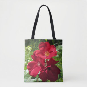 Bolsa Tote Rosas vermelhas simples, 2 imagens