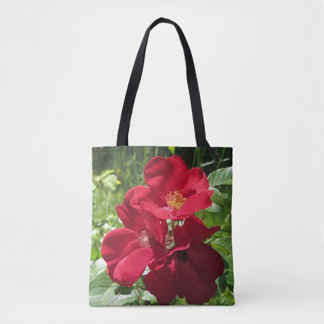 Bolsa Tote Rosas vermelhas simples, 2 imagens (Frente)