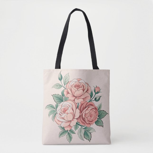 Bolsa Tote Rosas Vintage (Frente)