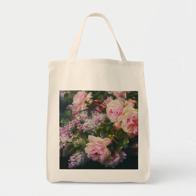 Bolsa Tote Rosas Vitorianos Vintage (Frente)