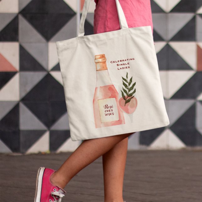 Bolsa Tote Rosé sobre Rosa Partido Dia de os namorados Rosa (Criador carregado)