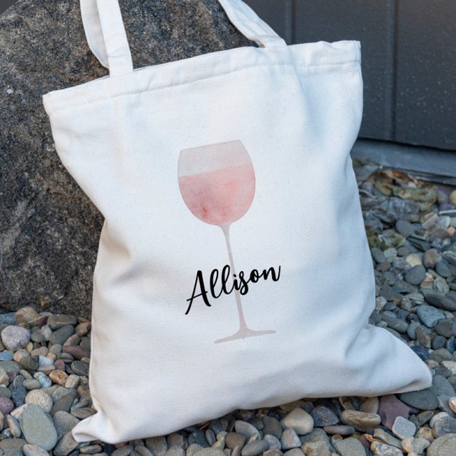 Bolsa Tote Rosé Wine Bridesmaid Wedding Party Bridal (Criador carregado)