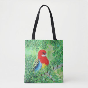 Bolsa Tote Rosella Bird Painting