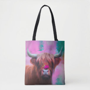 Bolsa Tote "Rosie das Terras Altas" – Retrato de Vaca das Ter