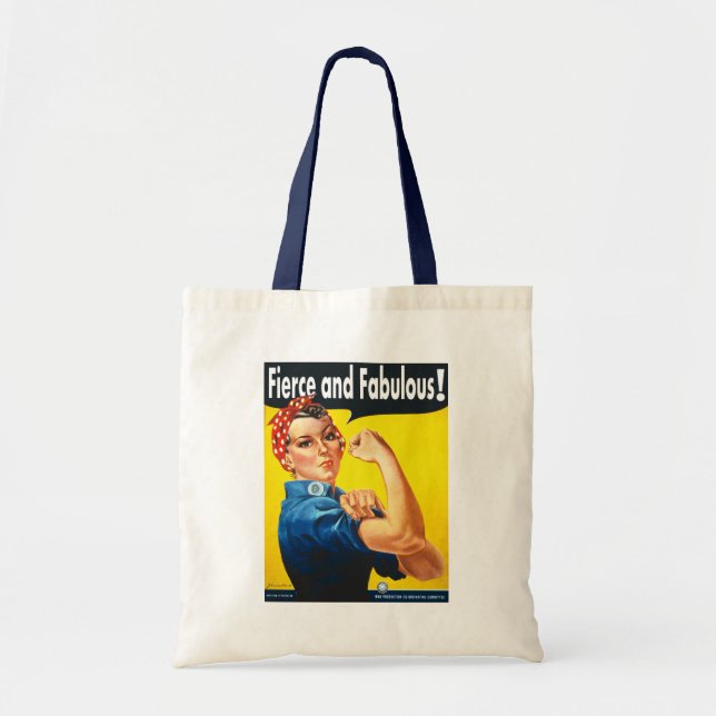 Bolsa Tote Rosie The Riveter Fierce e Fabuloso (Frente)