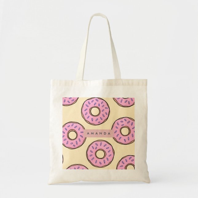 Bolsa Tote Rosquinha Cor de Rosa Personalizada (Frente)