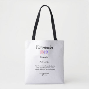 Bolsa Tote Rosquinhas caseiras feitas com amor adicionar text
