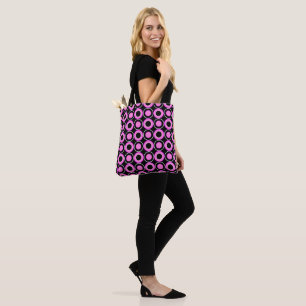 Bolsa Tote Rosquinhas Rosa E Preta Com Enchimento Rosa Quente