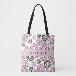 Bolsa Tote Rosquinhas Rosa, Rosquinhas Brancas, Espelhos, Seu