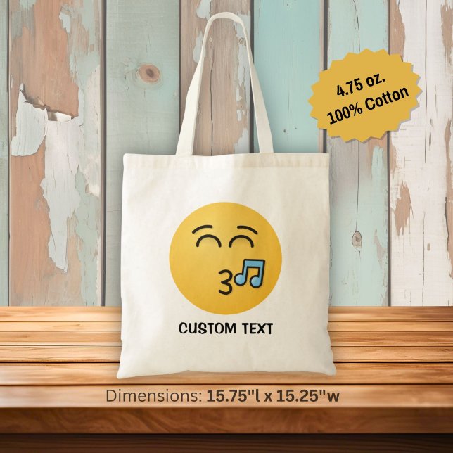 Bolsa Tote Rosto Assobiando com Olhos Sorridente (Criador carregado)