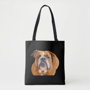 Bolsa Tote Rosto de Bulldog - Bulldog Inglês, Brown