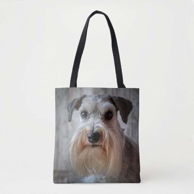 Bolsa Tote Rosto de Cachorro Schnauzer (Frente)