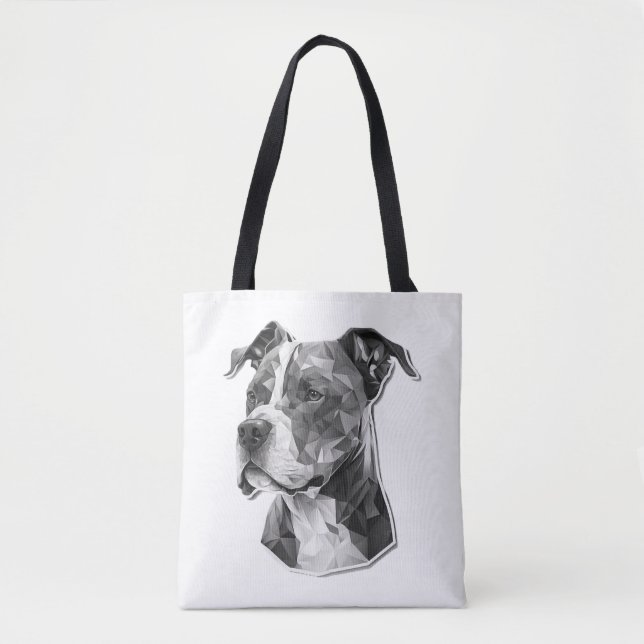 Bolsa Tote Rosto de cão Pitbull (Frente)