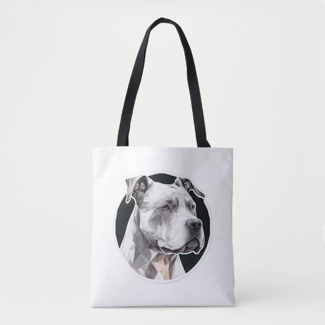 Bolsa Tote Rosto de cão Pitbull (Frente)