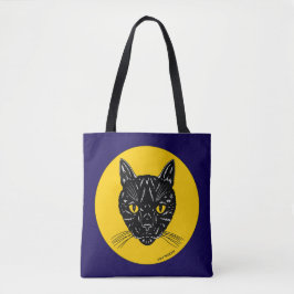 Bolsa Tote Rosto de Gato Negro