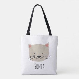 Bolsa Tote Rosto de Gatos Brancos