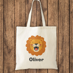 Bolsa Tote Rosto de Leão Rugindo Feliz – Animal de Selva Fofo