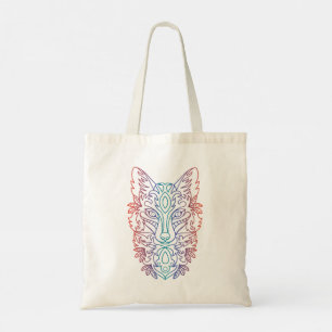 Bolsa Tote Rosto de lobo artístico