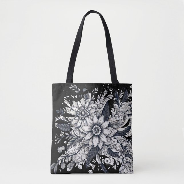 Bolsa Tote rosto de mulher abstrato (Frente)