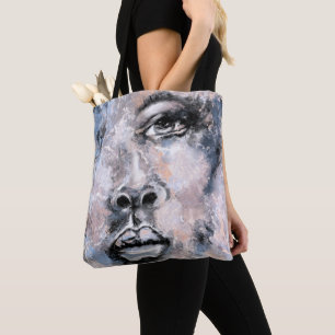 Bolsa Tote Rosto de Mulher - Pintura de Estilo Moderno de Art
