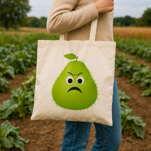 Bolsa Tote Rosto de Pera Difusa Mal-humorada Personagem de Fr