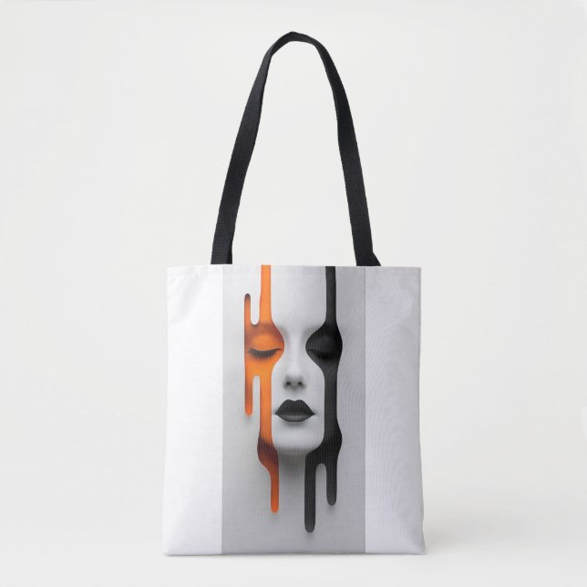 Bolsa Tote Rosto em Duas Cores (Frente)