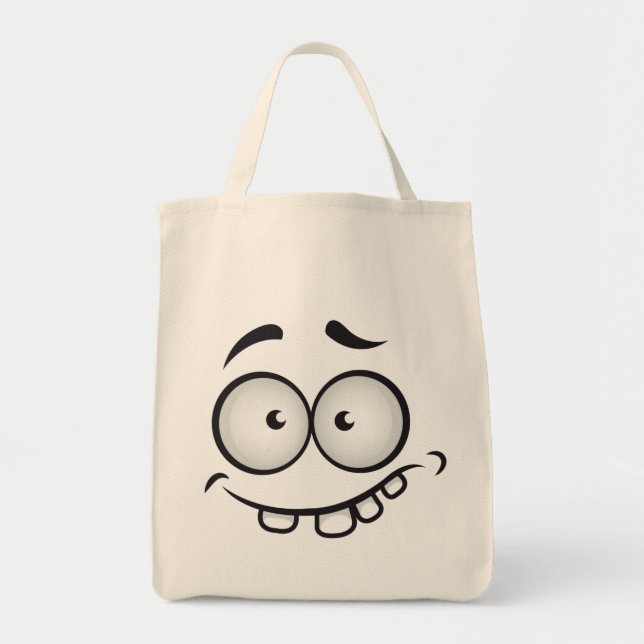 Bolsa Tote Rosto engraçado bonito sorrindo da moda moderna (Frente)