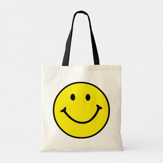Bolsa Tote Rosto Feliz e Amarelo Brilhante (Verso)