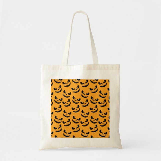 Bolsa Tote Rostos assustadores, estilo vintage. (Frente)
