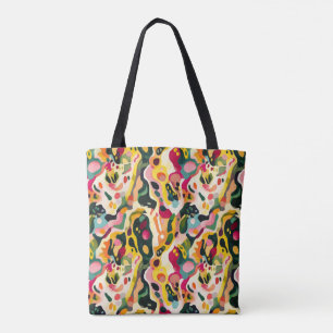 Bolsa Tote Roteamento Colorido Vibrante Abstrato, Padrão